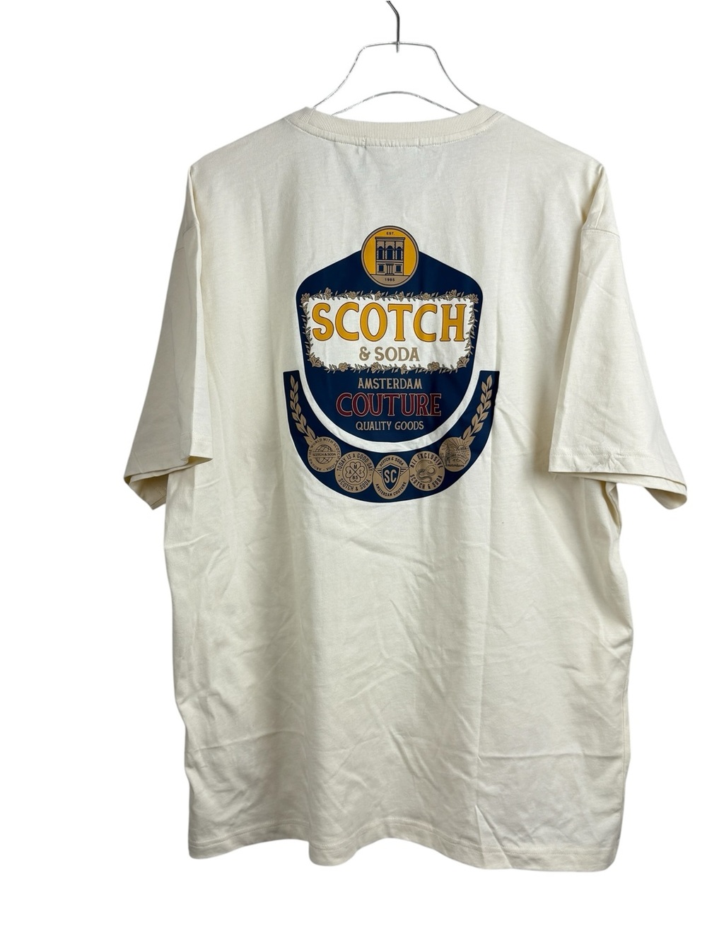 Scotch and Soda Beige Graphic Double-Sided T-Shirt Men’s Size XL NWT MSRP $48